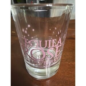 Tequila Rose Strawberry Cream Shot Glass Pink Star Logo Collectible Barware
